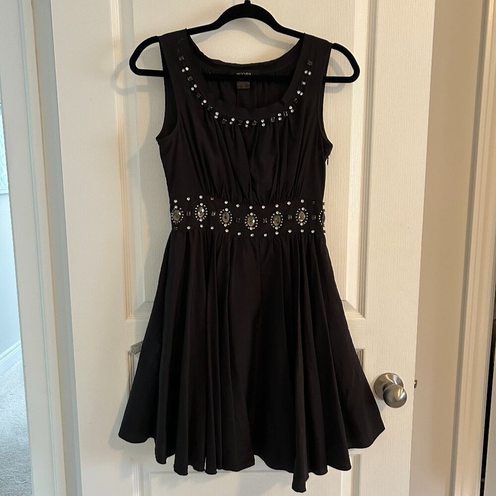 **XOYA Embellished Black Mini Dress – Size XS